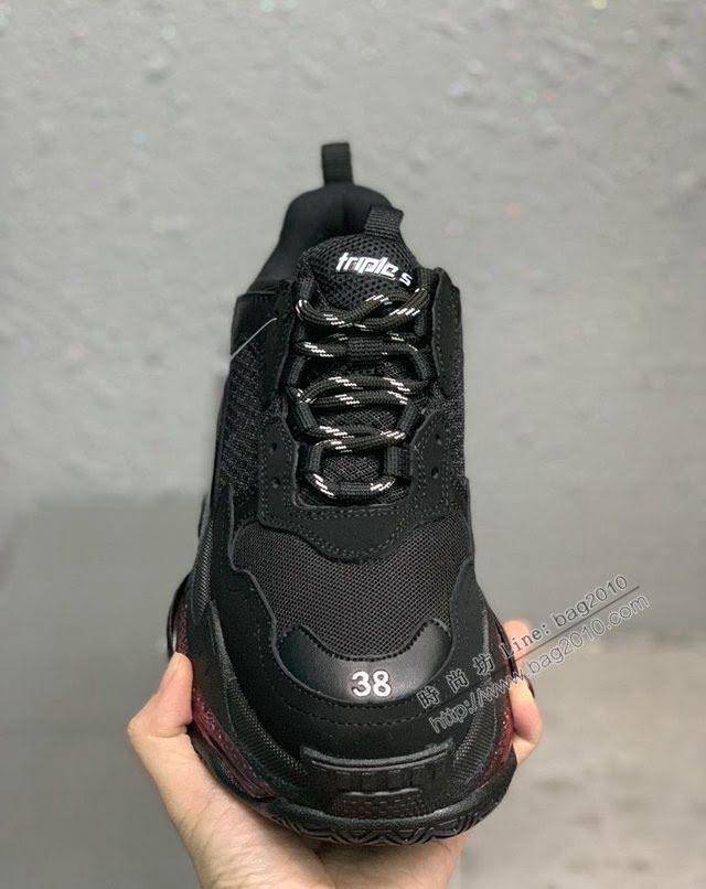 Balenciaga經典款男女鞋 巴黎世家頂級版本Triple S厚底氣墊大底LOGO老爹鞋 Balenciaga情侶款老爹鞋  hdbl1278